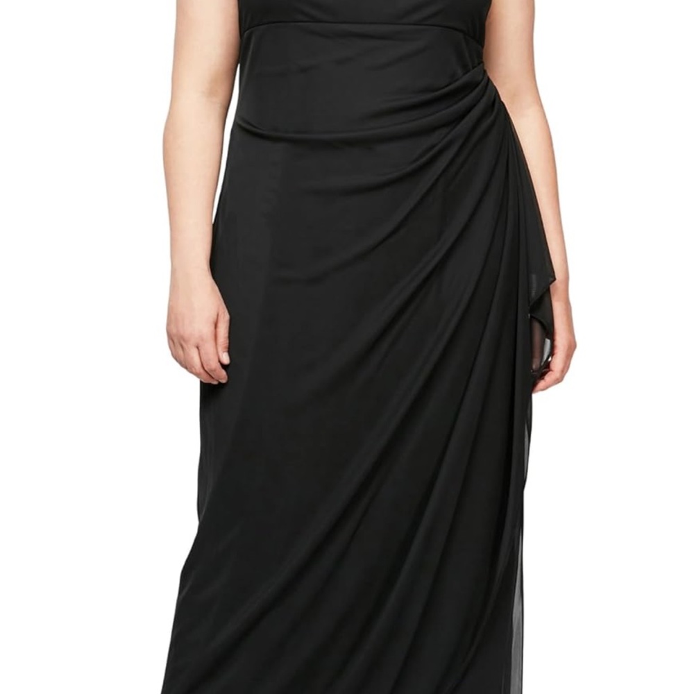 Elegant Black Draped Gown